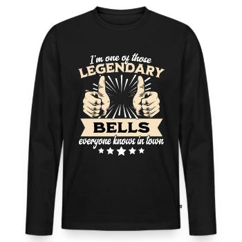 Legendäre Bell Legende - Männer Premium Bio Langarmshirt - Schwarz - Vorne - Nico (187cm)