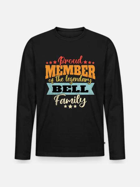 Name Bell - Men's Premium Organic Long Sleeve Shirt - black