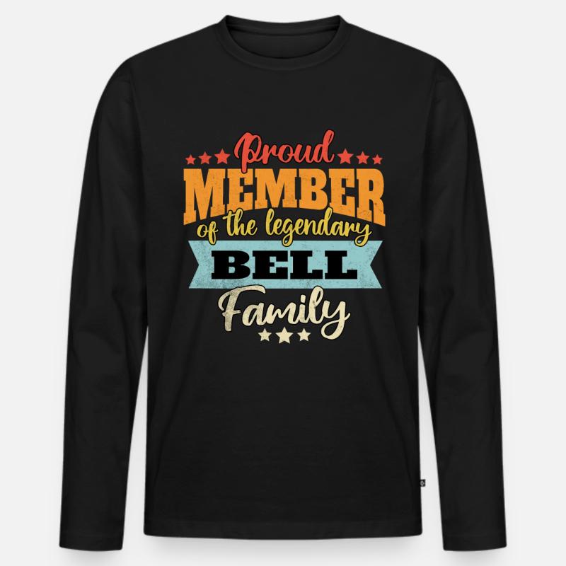 Name Bell - Männer Premium Bio Langarmshirt - Schwarz