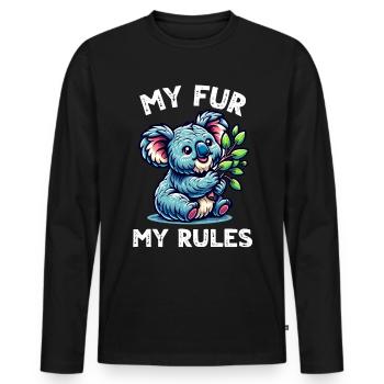 Funny Koala Sayings - Men's Premium Organic Long Sleeve Shirt - black - Front - Nico (187cm)
