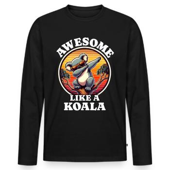 Koala - T-shirt manches longues Premium bio Homme - noir - Devant - Nico (187cm)