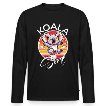 Koala Girl - Männer Premium Bio Langarmshirt - Schwarz - Vorne - Nico (187cm)