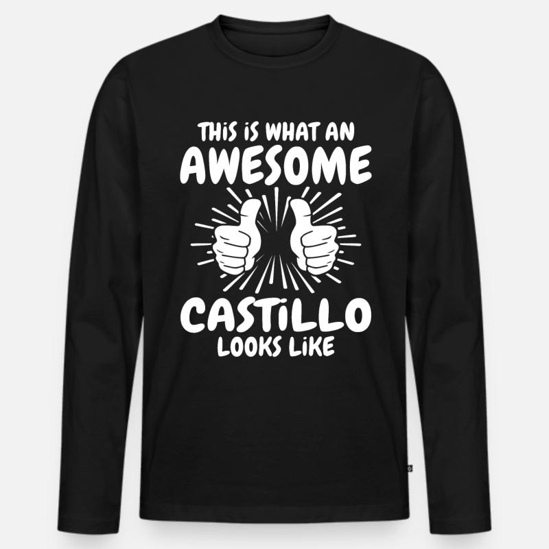 Castillo - Männer Premium Bio Langarmshirt - Schwarz