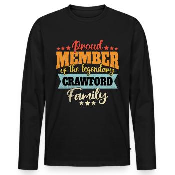 Nom : Crawford - T-shirt manches longues Premium bio Homme - noir - Devant - Nico (187cm)