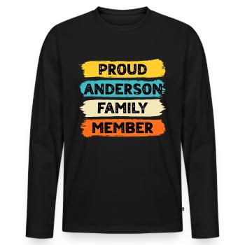 Stolzer Anderson - Männer Premium Bio Langarmshirt - Schwarz - Vorne - Nico (187cm)