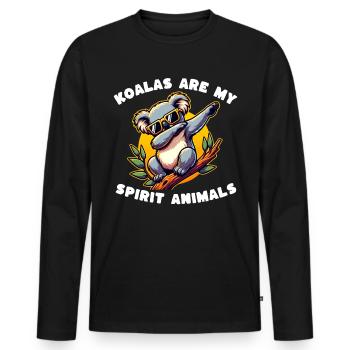 Funny Koala Sayings - Men's Premium Organic Long Sleeve Shirt - black - Front - Nico (187cm)