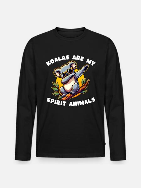 Funny Koala Sayings - Men's Premium Organic Long Sleeve Shirt - black