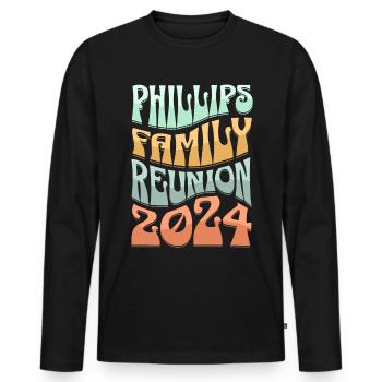 Réunion de famille Phillips 2024 - T-shirt manches longues Premium bio Homme - noir - Devant - Nico (187cm)
