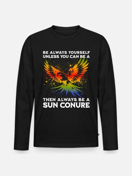 Sun Parakeet Saying - Men's Premium Organic Long Sleeve Shirt - black