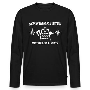ECG Lifeguard Heart Line - T-shirt manches longues Premium bio Homme - noir - Devant - Nico (187cm)