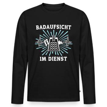 Lifeguard ECG Lifeguard Heart Line - T-shirt manches longues Premium bio Homme - noir - Devant - Nico (187cm)