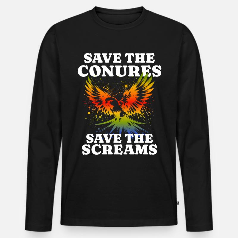 Save Sun Conure - Männer Premium Bio Langarmshirt - Schwarz