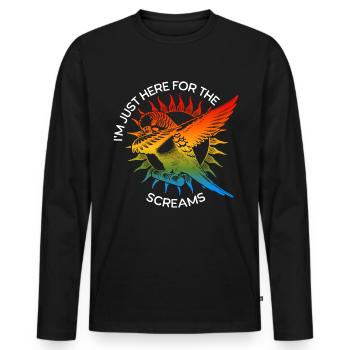 Funny Sun Parakeet Sayings - Men's Premium Organic Long Sleeve Shirt - black - Front - Nico (187cm)