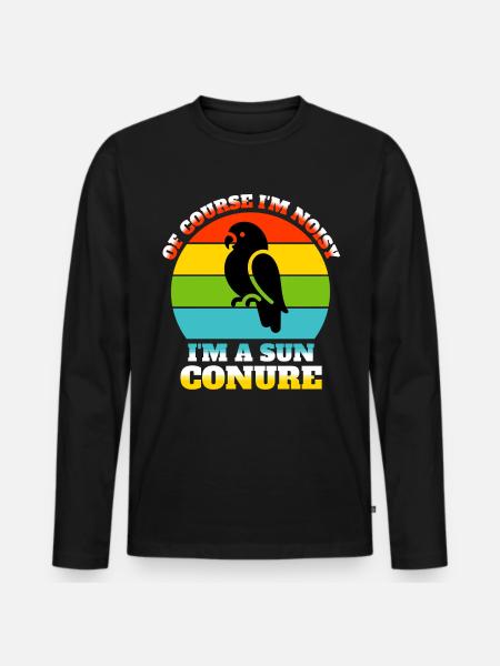Funny Sun Parakeet Sayings - Men's Premium Organic Long Sleeve Shirt - black