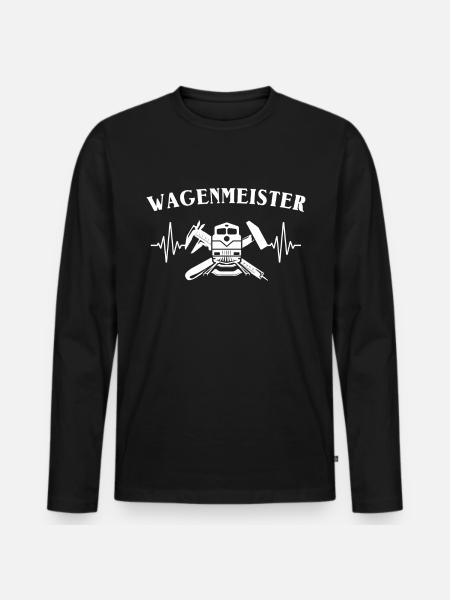 Wagenmeister ECG - Men's Premium Organic Long Sleeve Shirt - black