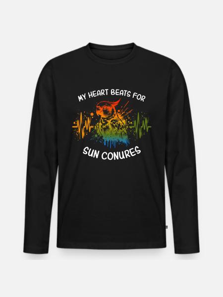 ECG Sun Parakeet Heartline - Men's Premium Organic Long Sleeve Shirt - black