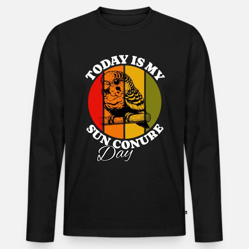 Sonnensittich - Männer Premium Bio Langarmshirt - Schwarz
