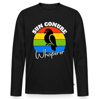 Sun Parakeet Whisperer - Men's Premium Organic Long Sleeve Shirt - black - Front - Nico (187cm)
