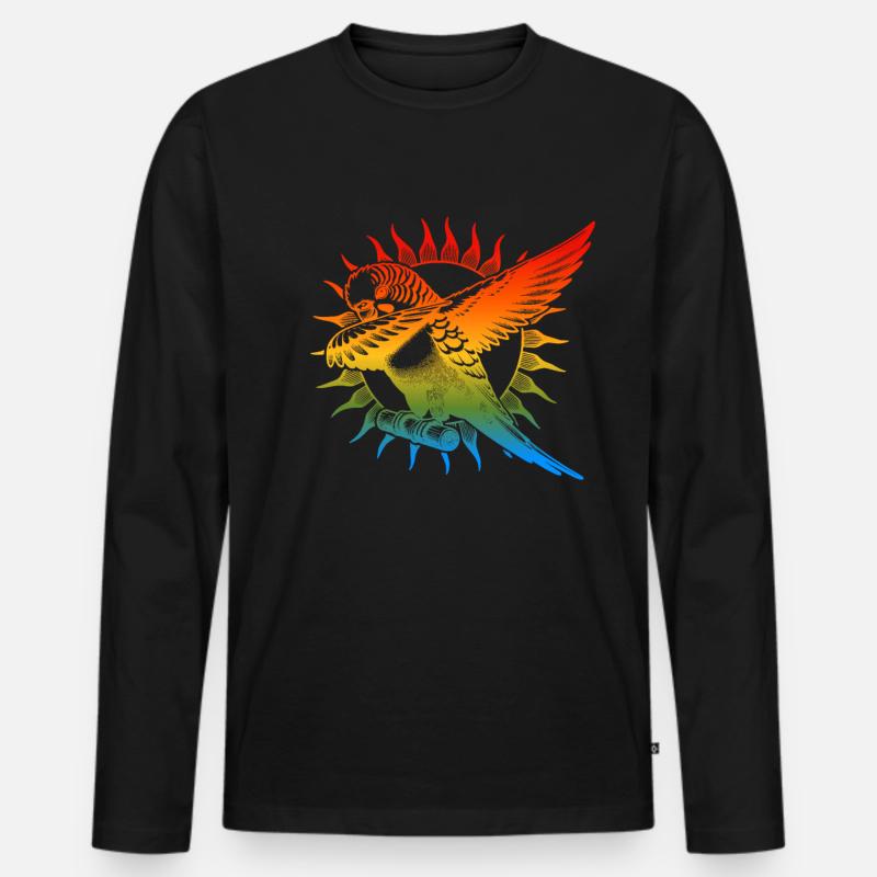 Sonnensittich Spruch - Männer Premium Bio Langarmshirt - Schwarz