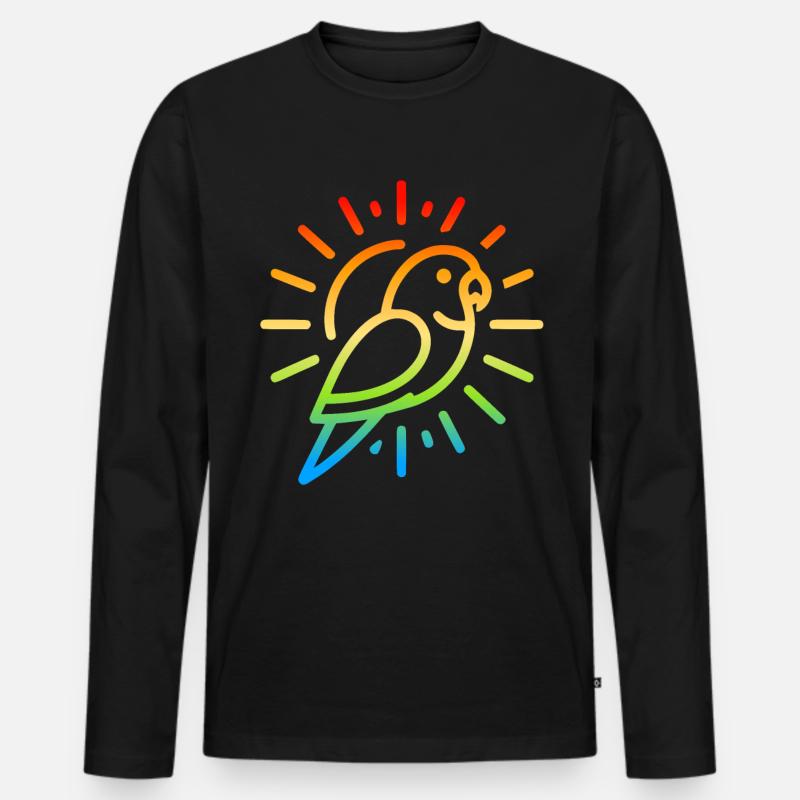 Sonnensittich - Männer Premium Bio Langarmshirt - Schwarz