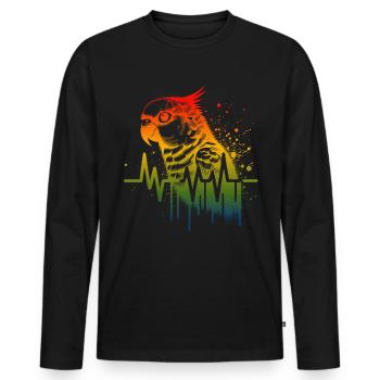 Sun Parakeet Cardio - Men's Premium Organic Long Sleeve Shirt - black - Front - Nico (187cm)