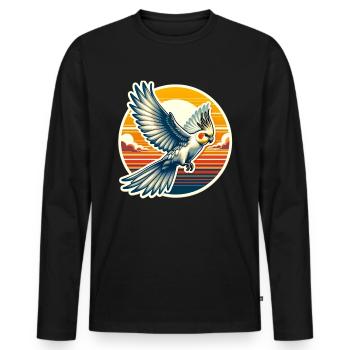 Cockatiel Saying - Men's Premium Organic Long Sleeve Shirt - black - Front - Nico (187cm)