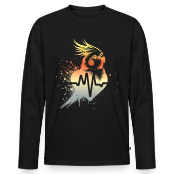Cockatiel Cardio - Men's Premium Organic Long Sleeve Shirt - black - Front - Nico (187cm)
