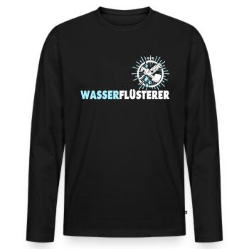 Water Master Sayings Water Whisperer - Men's Premium Organic Long Sleeve Shirt - black - Front - Nico (187cm)