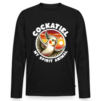 Funny cockatiel sayings - Men's Premium Organic Long Sleeve Shirt - black - Front - Nico (187cm)