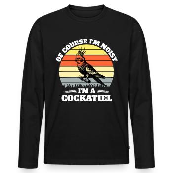 Funny cockatiel sayings - Men's Premium Organic Long Sleeve Shirt - black - Front - Nico (187cm)