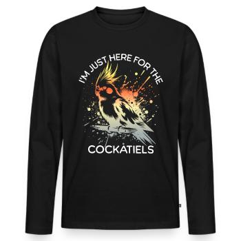 Funny cockatiel sayings - Men's Premium Organic Long Sleeve Shirt - black - Front - Nico (187cm)