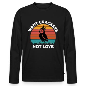 Cockatiel Saying - Men's Premium Organic Long Sleeve Shirt - black - Front - Nico (187cm)