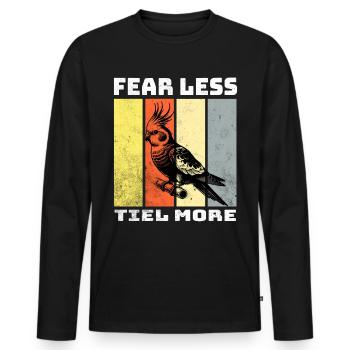 Cockatiel Sayings - Men's Premium Organic Long Sleeve Shirt - black - Front - Nico (187cm)