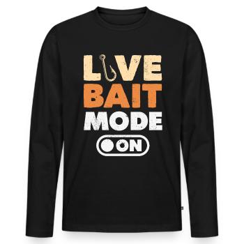 Drôle d’amateur de poisson-chat poisson à tête plate - T-shirt manches longues Premium bio Homme - noir - Devant - Nico (187cm)