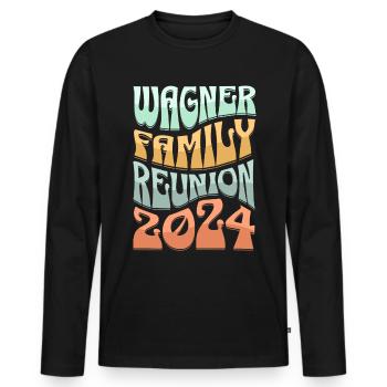 Wagner Family Reunion 2024 - Men's Premium Organic Long Sleeve Shirt - black - Front - Nico (187cm)