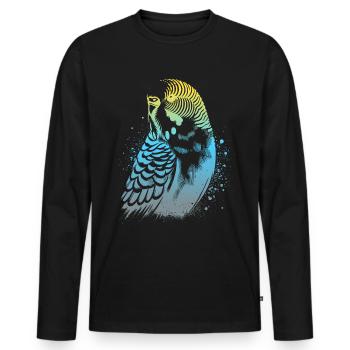 Dictons de perruche - T-shirt manches longues Premium bio Homme - noir - Devant - Nico (187cm)