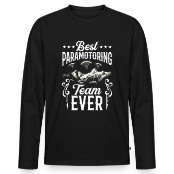 Paramotoring paramotoring - Men's Premium Organic Long Sleeve Shirt - black - Front - Nico (187cm)