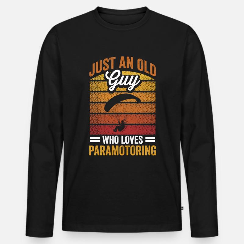 Flugschirm motorschirm paramotoring - Männer Premium Bio Langarmshirt - Schwarz