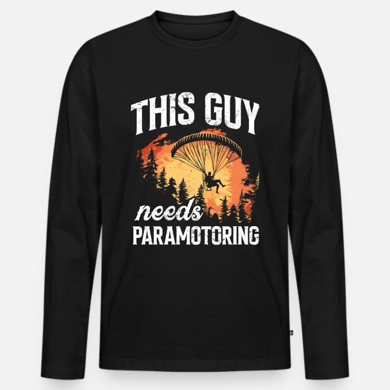 Paramotoring paramotoring - Men's Premium Organic Long Sleeve Shirt - black