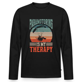 Paramotoring paramotoring - Men's Premium Organic Long Sleeve Shirt - black - Front - Nico (187cm)