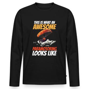 Paramotoring paramotoring - Men's Premium Organic Long Sleeve Shirt - black - Front - Nico (187cm)
