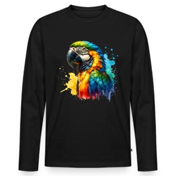 Parrot - Men's Premium Organic Long Sleeve Shirt - black - Front - Nico (187cm)