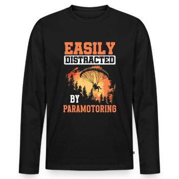 Paramotoring paramotoring - Men's Premium Organic Long Sleeve Shirt - black - Front - Nico (187cm)