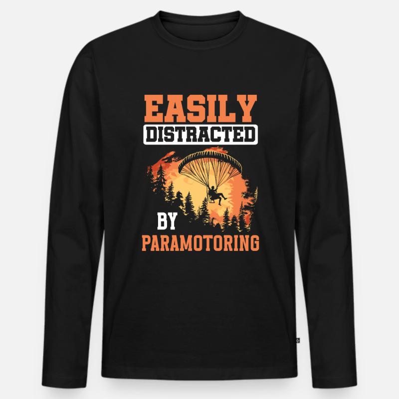 Paramotoring paramotoring - Men's Premium Organic Long Sleeve Shirt - black