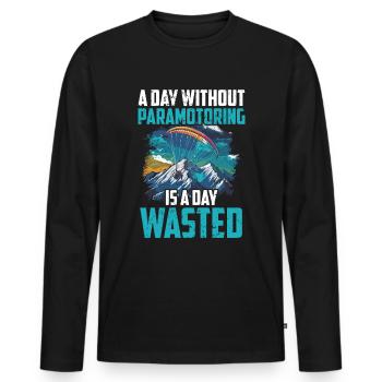 Paramotoring paramotoring - Men's Premium Organic Long Sleeve Shirt - black - Front - Nico (187cm)