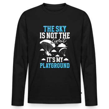 Paramotoring paramotoring - Men's Premium Organic Long Sleeve Shirt - black - Front - Nico (187cm)