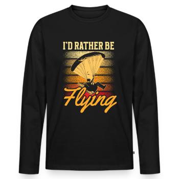 Paramotoring paramotoring - Men's Premium Organic Long Sleeve Shirt - black - Front - Nico (187cm)