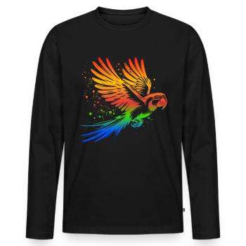 Papageie Spruch - Männer Premium Bio Langarmshirt - Schwarz - Vorne - Nico (187cm)