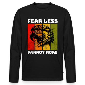 Papageie Sprüche - Männer Premium Bio Langarmshirt - Schwarz - Vorne - Nico (187cm)