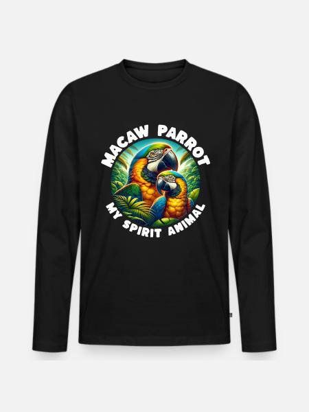 Funny Parrot Sayings - Men's Premium Organic Long Sleeve Shirt - black